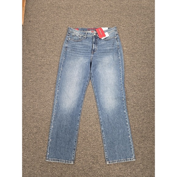Lucky Brand Denim - Lucky Brand Zoe High Rise Straight Jeans Womens 14/32L Blue Studded NWT